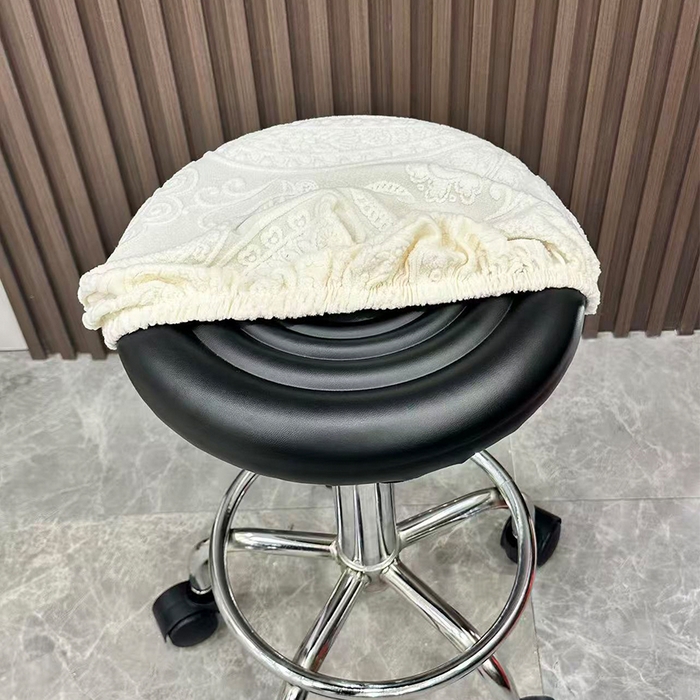 91家纺网 家纺一手货源 找家纺 逐日沙发套 2025新款提花绒针织款圆凳套-古罗 古罗-米白