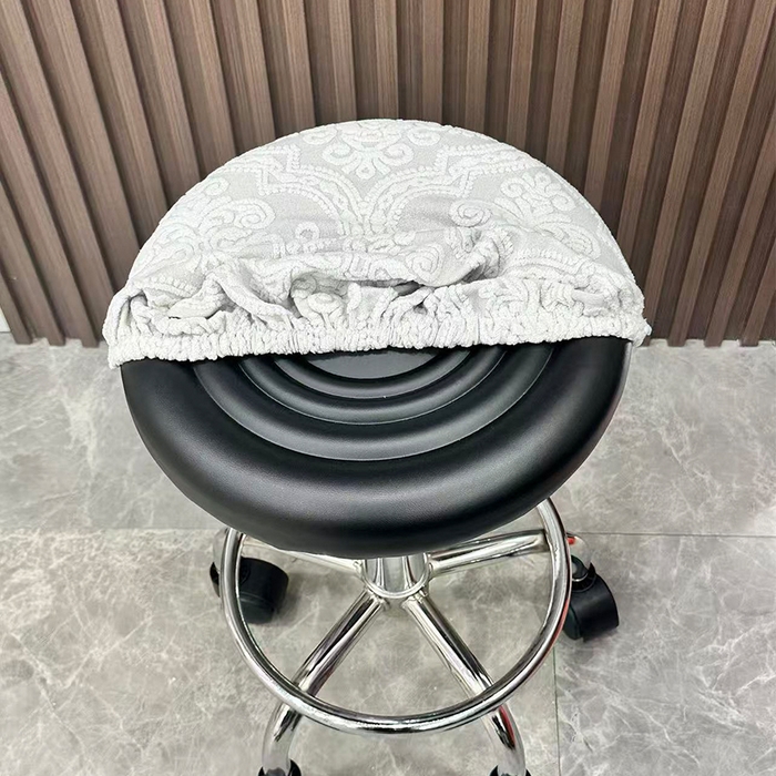 91家纺网 家纺一手货源 找家纺 逐日沙发套 2025新款提花绒针织款圆凳套-欧艺 欧艺-浅灰