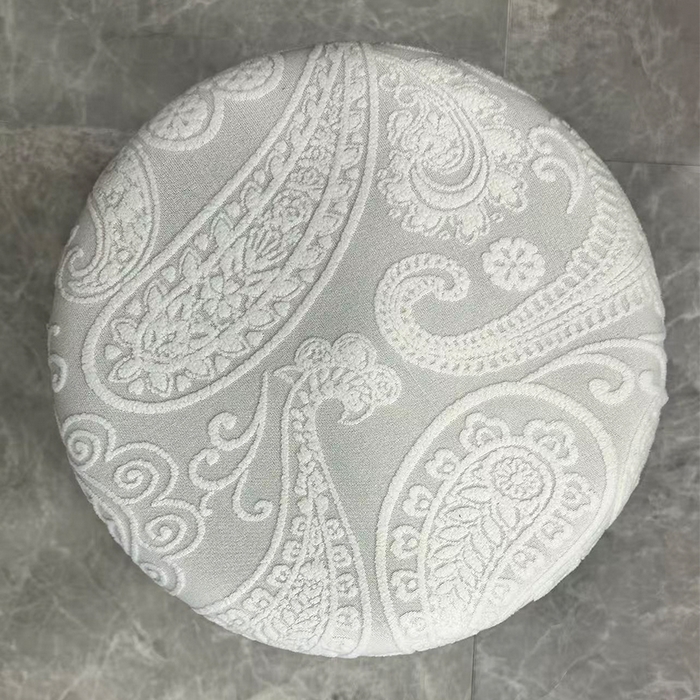 91家纺网 家纺一手货源 找家纺 逐日沙发套 2025新款提花绒针织款圆凳套-古罗 古罗-米白