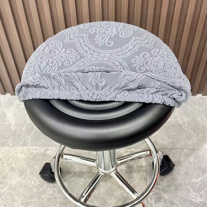 91家纺网 家纺一手货源 找家纺 逐日沙发套 2025新款提花绒针织款圆凳套-欧艺 欧艺-深灰