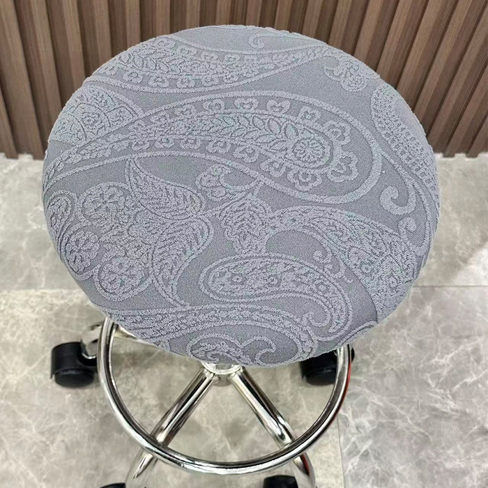 91家纺网 家纺一手货源 找家纺 逐日沙发套 2025新款提花绒针织款圆凳套-古罗 古罗-深灰