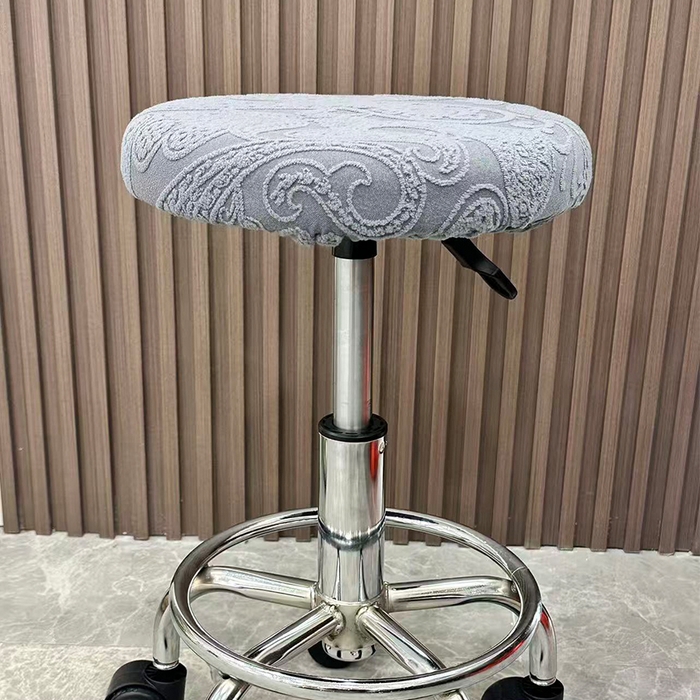 91家纺网 家纺一手货源 找家纺 逐日沙发套 2025新款提花绒针织款圆凳套-古罗 古罗-深灰