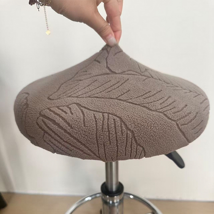 91家纺网 家纺一手货源 找家纺 （总）逐日沙发套 2025新款提花绒针织款圆凳套-叶沙