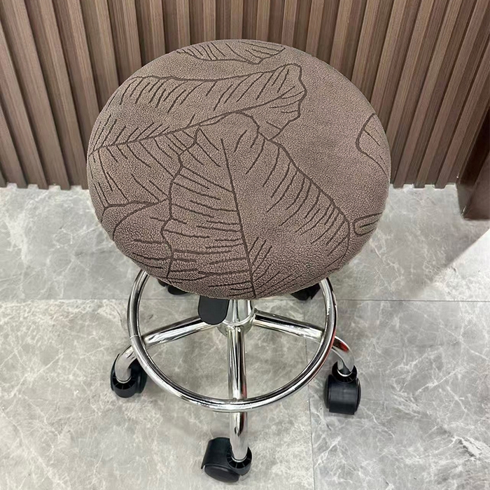 91家纺网 家纺一手货源 找家纺 （总）逐日沙发套 2025新款提花绒针织款圆凳套-叶沙