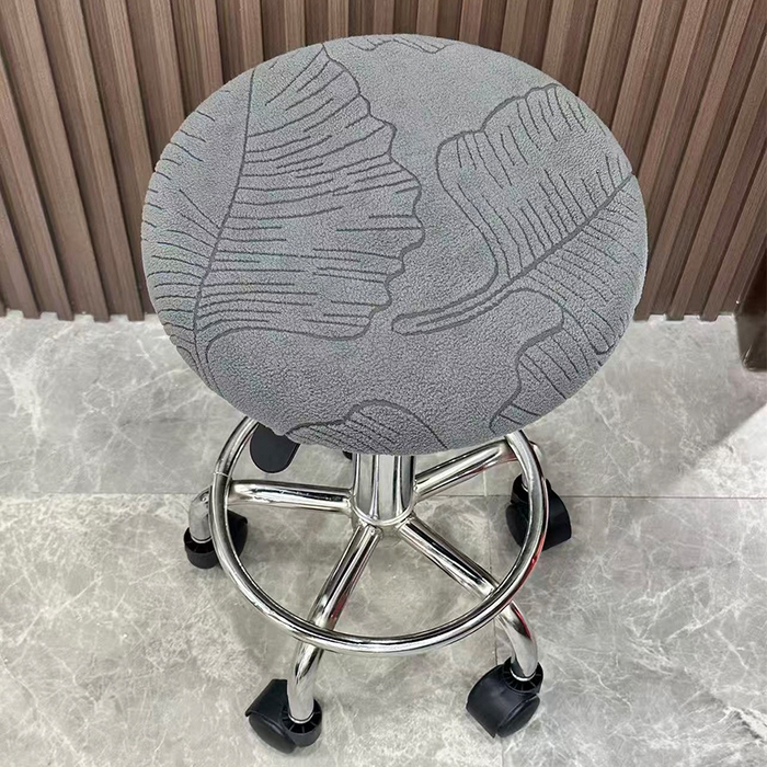 91家纺网 家纺一手货源 找家纺 （总）逐日沙发套 2025新款提花绒针织款圆凳套-叶沙