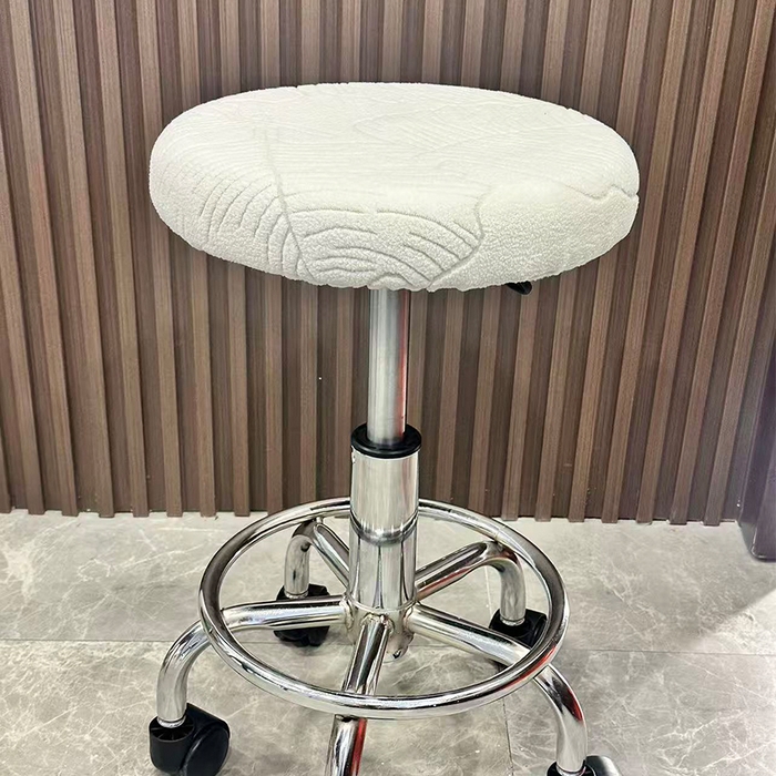 91家纺网 家纺一手货源 找家纺 逐日沙发套 2025新款提花绒针织款圆凳套-叶沙 叶沙-米白