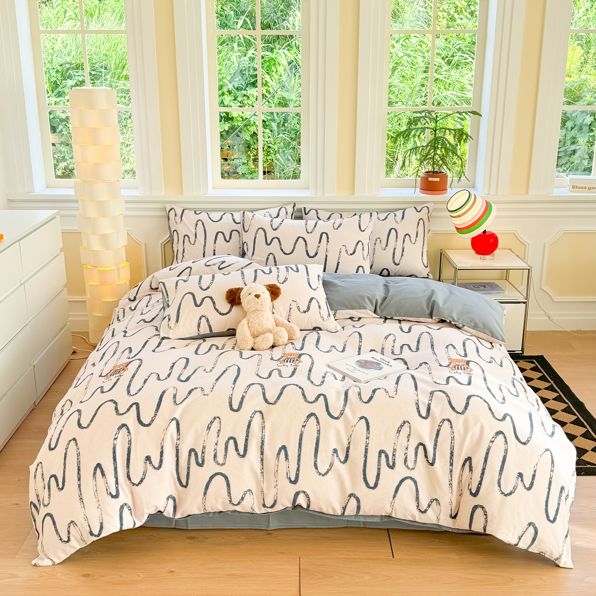 91家纺网 家纺一手货源 找家纺 （总）千朵 2025新款全棉磨毛印花四件套