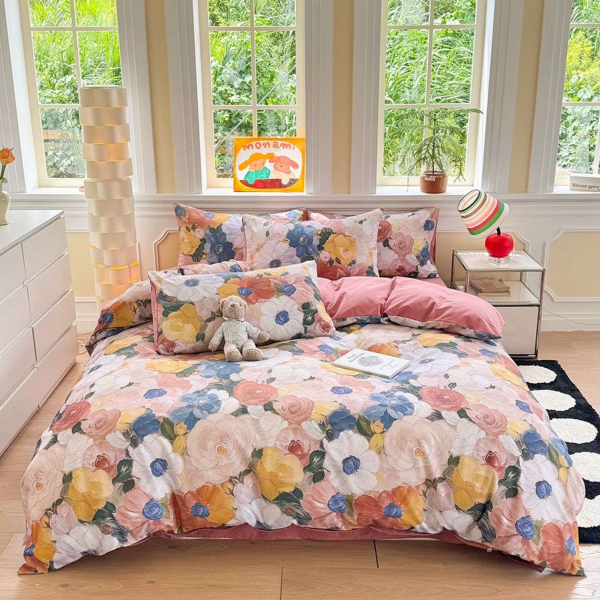 91家纺网 家纺一手货源 找家纺 （总）千朵 2025新款全棉磨毛印花四件套