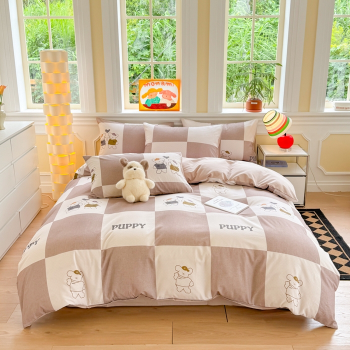 91家纺网 家纺一手货源 找家纺 （总）千朵 2025新款全棉磨毛印花四件套