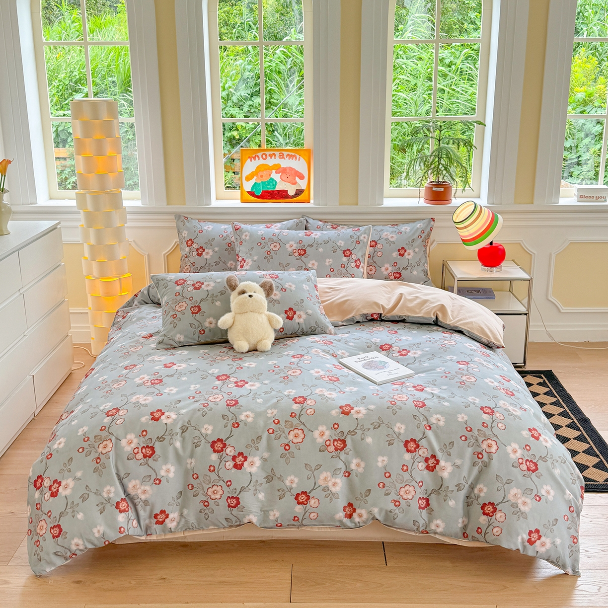 91家纺网 家纺一手货源 找家纺 （总）千朵 2025新款全棉磨毛印花四件套