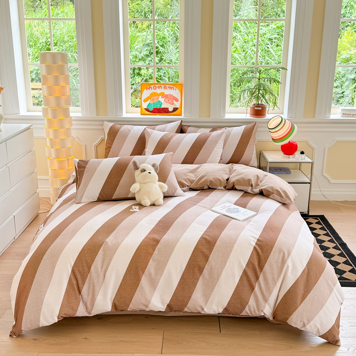 91家纺网 家纺一手货源 找家纺 （总）千朵 2025新款全棉磨毛印花四件套