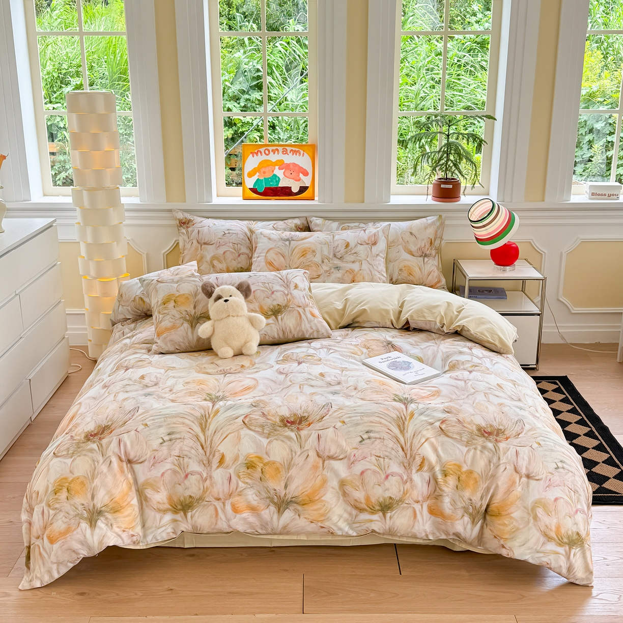 91家纺网 家纺一手货源 找家纺 （总）千朵 2025新款全棉磨毛印花四件套