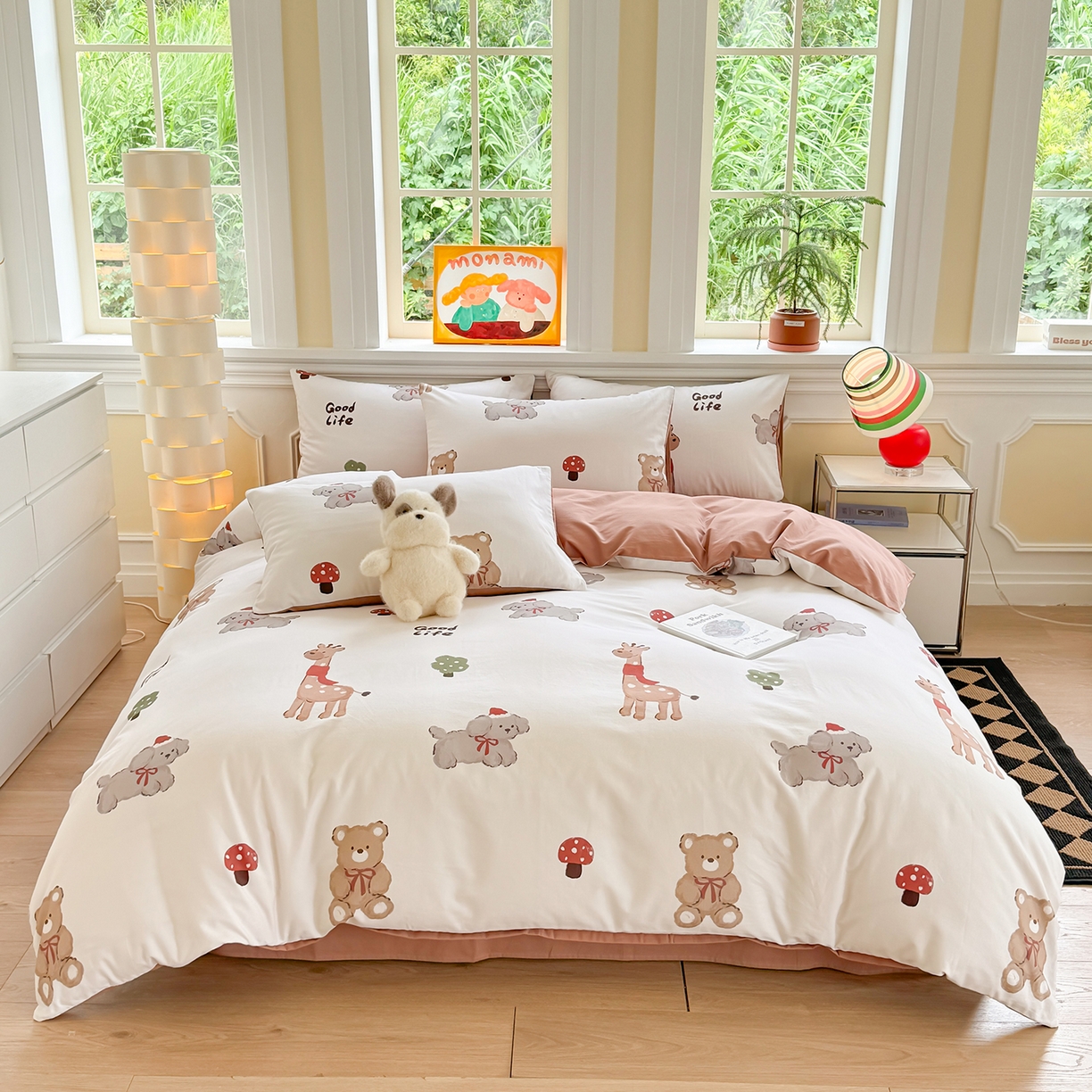 91家纺网 家纺一手货源 找家纺 （总）千朵 2025新款全棉磨毛印花四件套