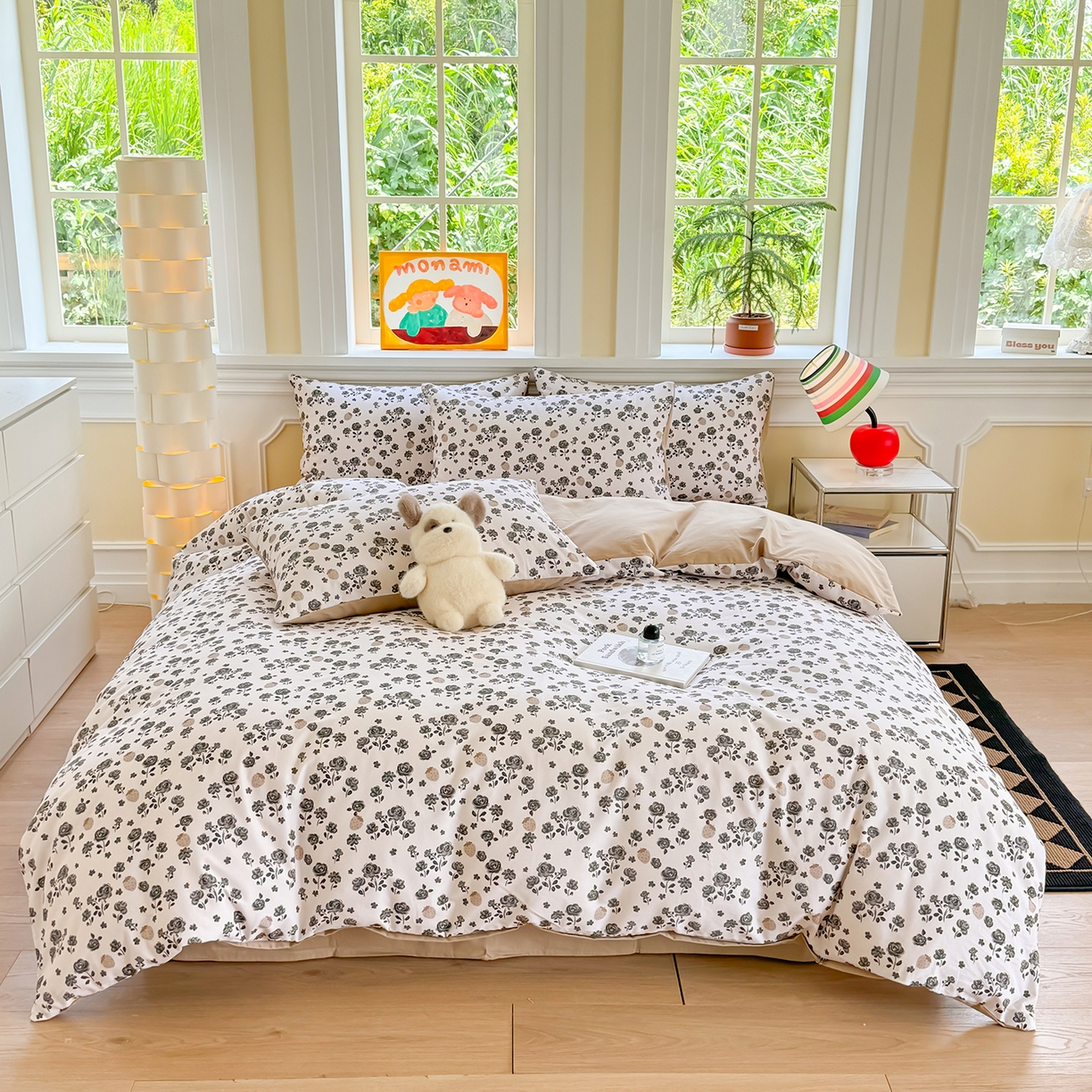 91家纺网 家纺一手货源 找家纺 （总）千朵 2025新款全棉磨毛印花四件套