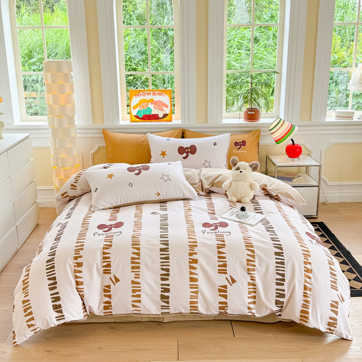 91家纺网 家纺一手货源 找家纺 （总）千朵 2025新款全棉磨毛印花四件套