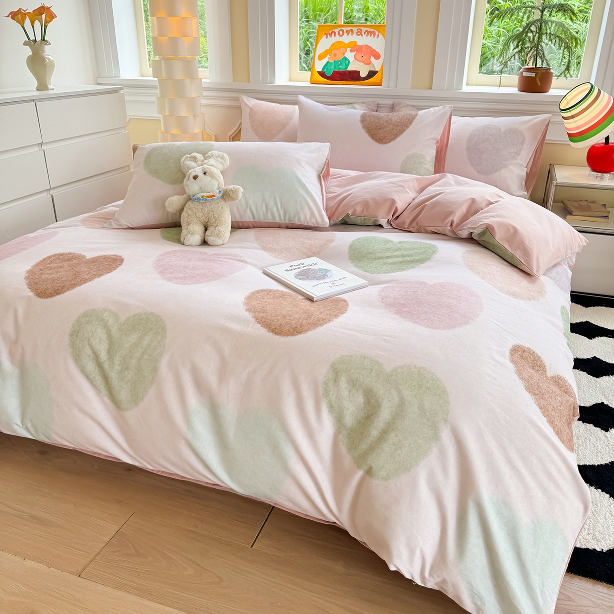 91家纺网 家纺一手货源 找家纺 （总）千朵 2025新款全棉磨毛印花四件套