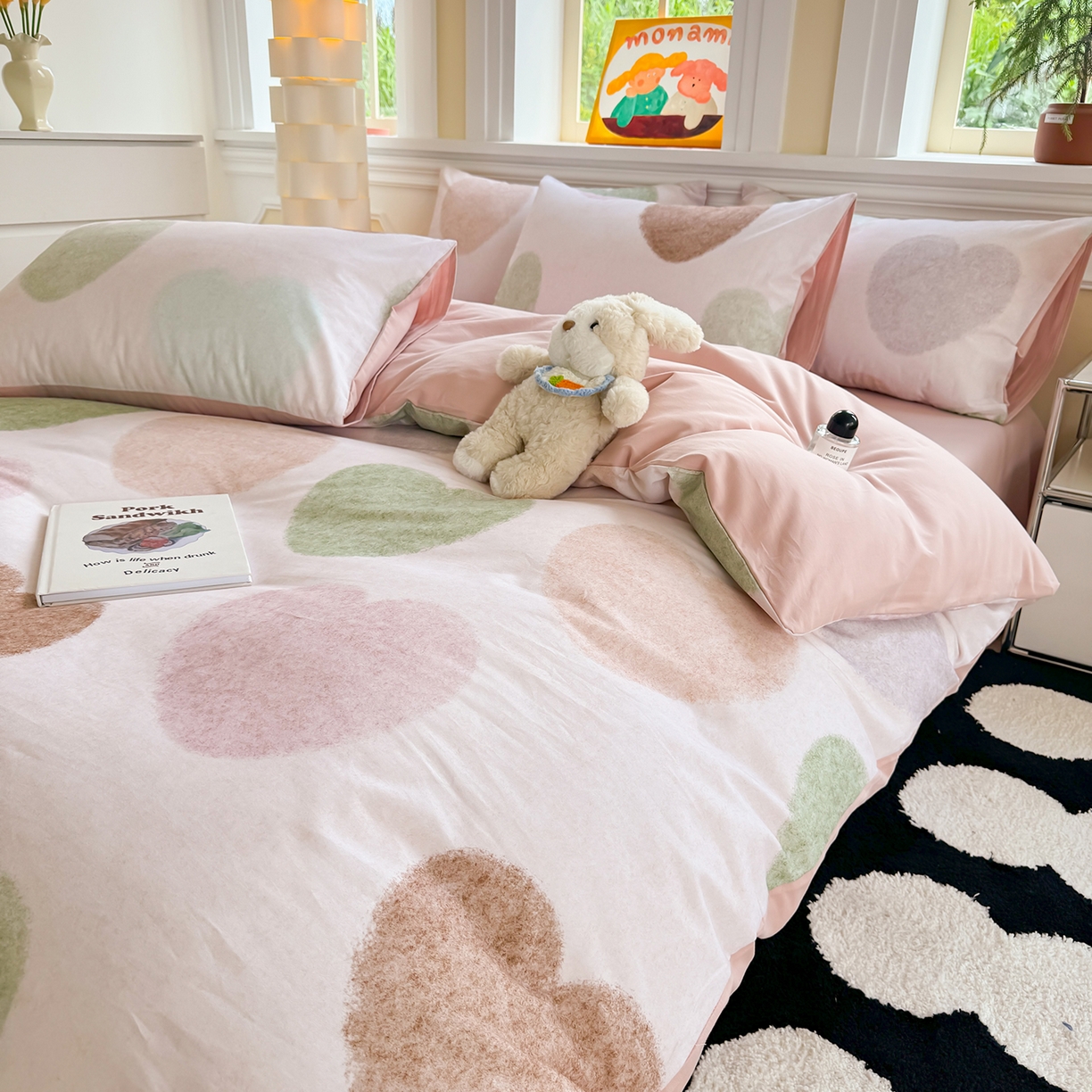 91家纺网 家纺一手货源 找家纺 （总）千朵 2025新款全棉磨毛印花四件套