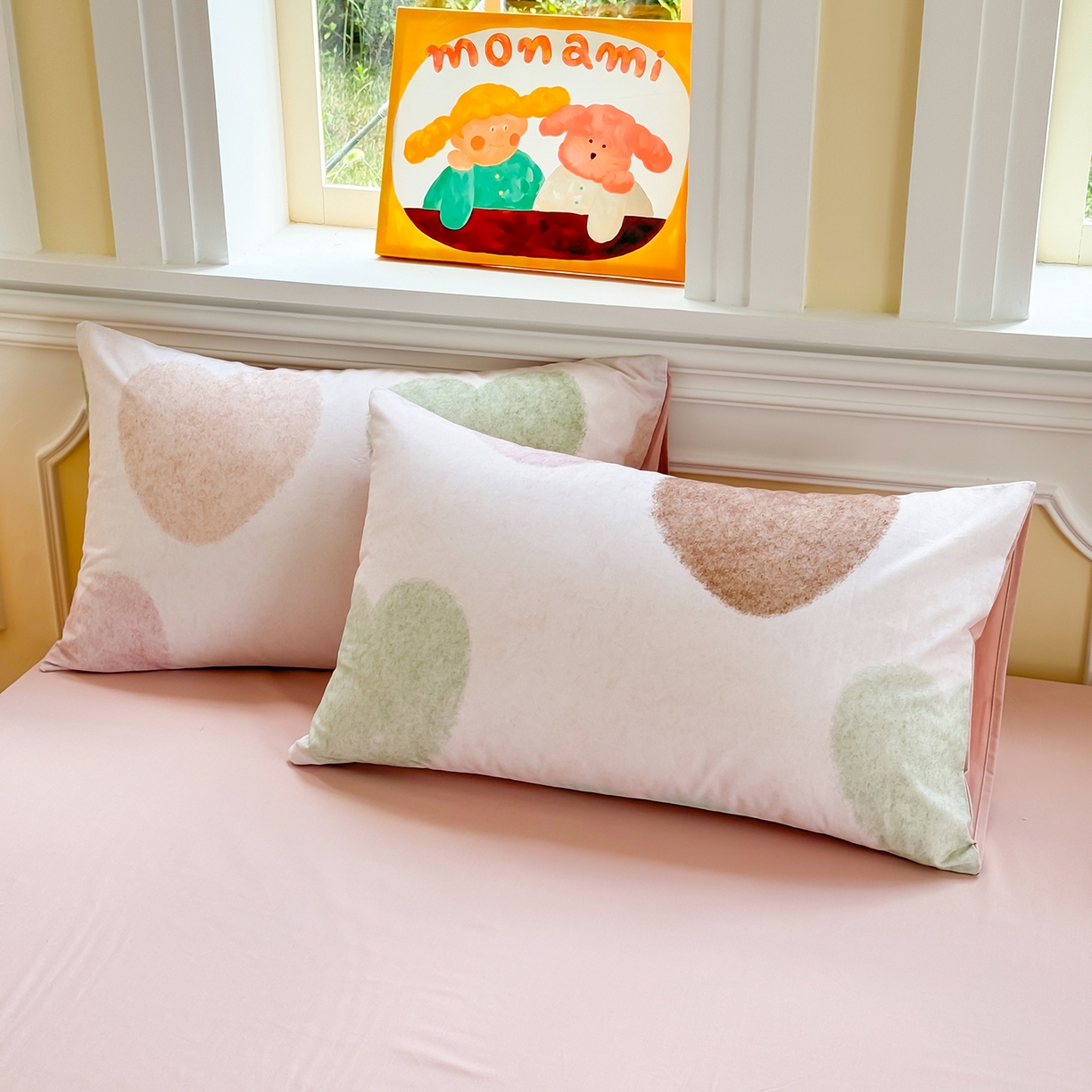 91家纺网 家纺一手货源 找家纺 千朵 2025新款全棉磨毛印花四件套 爱你