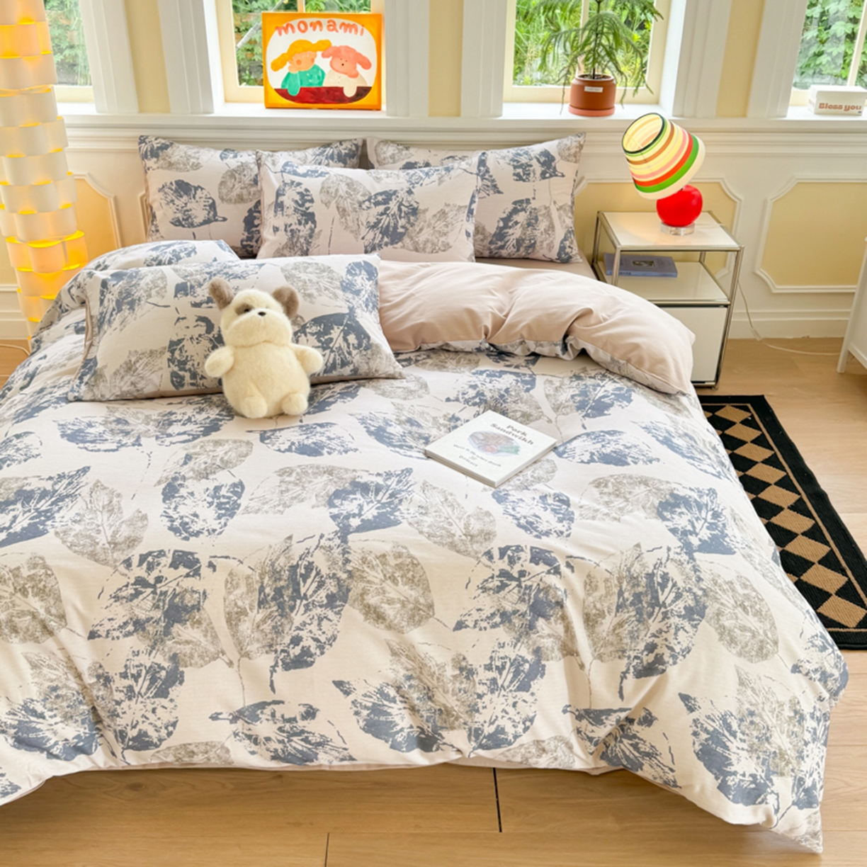 91家纺网 家纺一手货源 找家纺 千朵 2025新款全棉磨毛印花四件套 梵庭