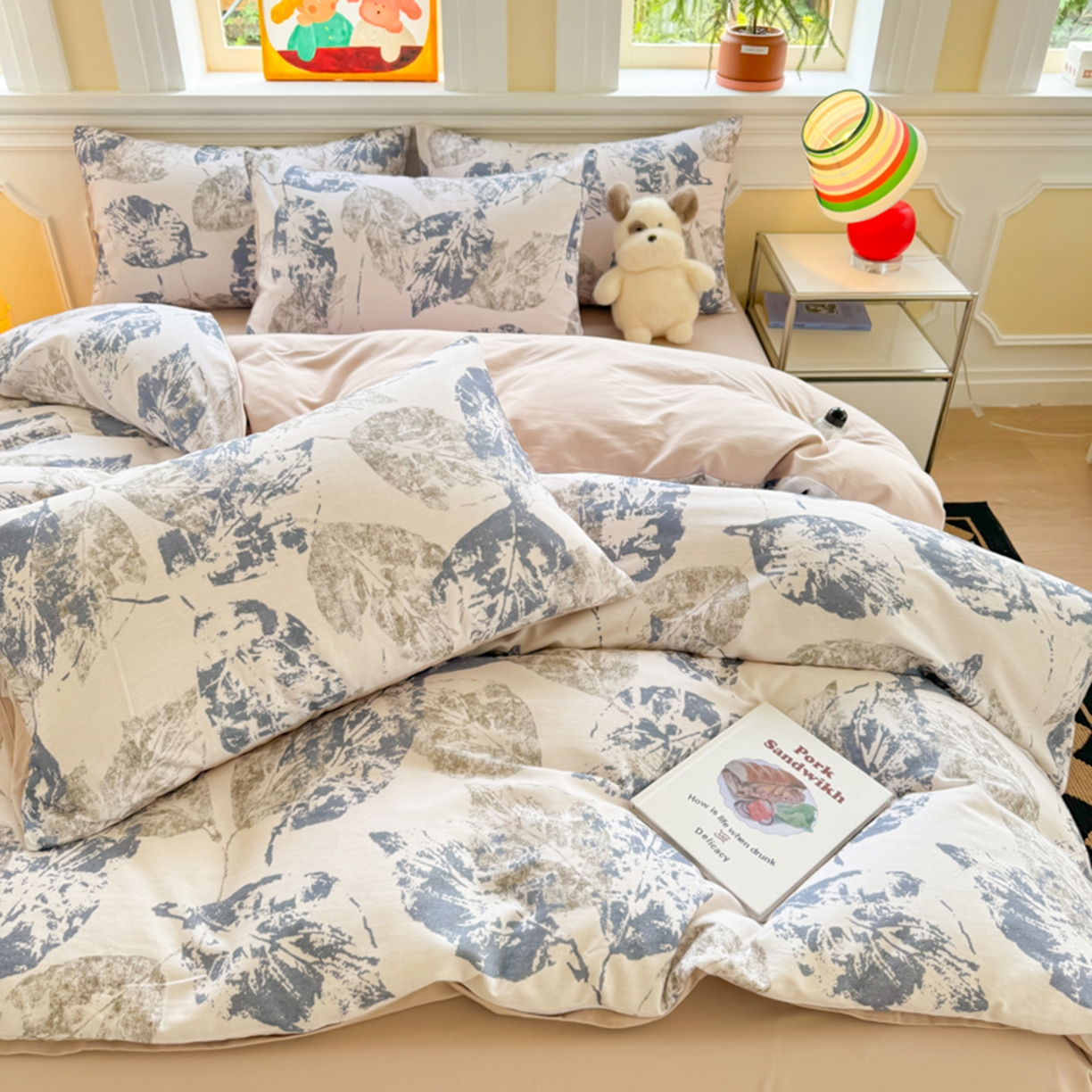 91家纺网 家纺一手货源 找家纺 千朵 2025新款全棉磨毛印花四件套 梵庭