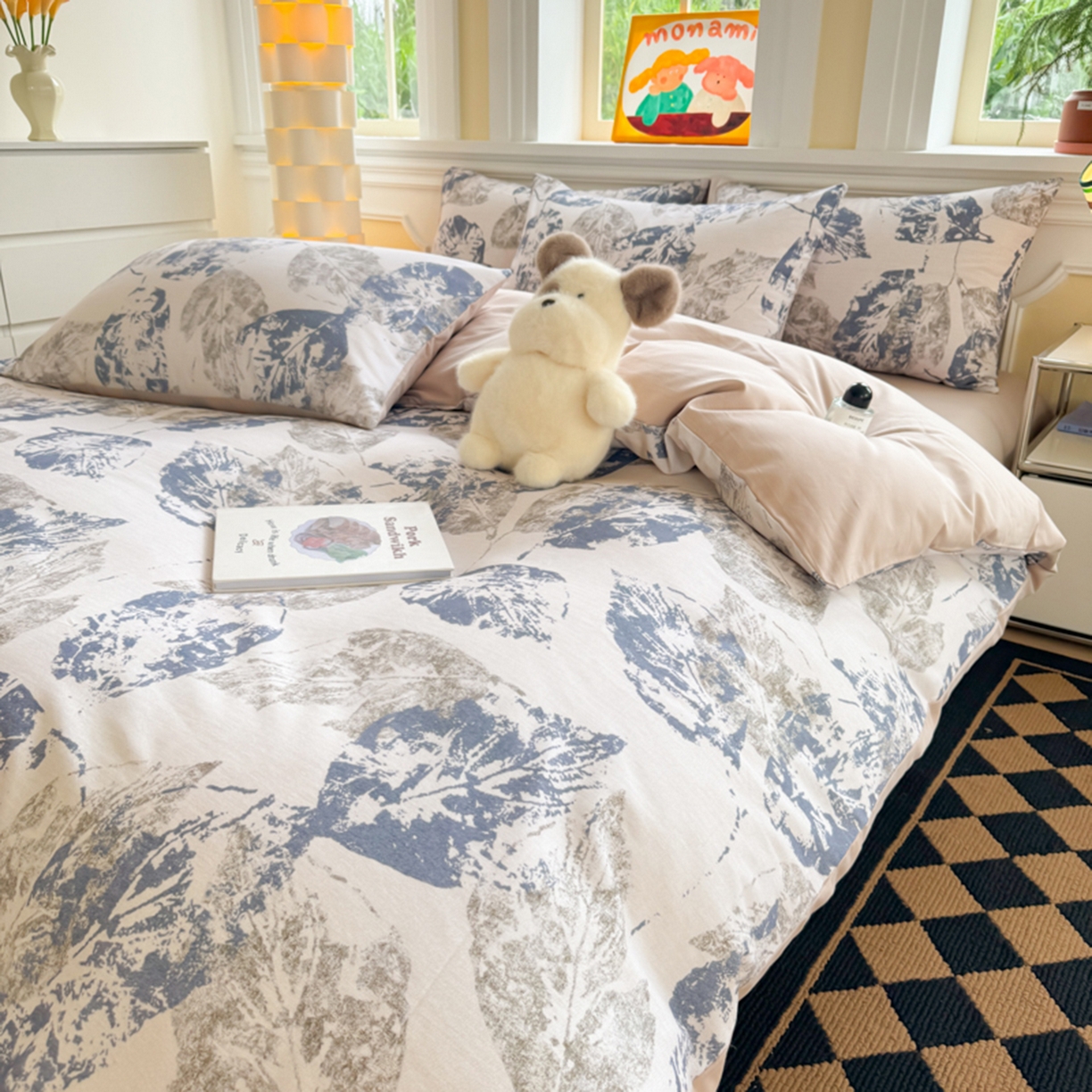 91家纺网 家纺一手货源 找家纺 千朵 2025新款全棉磨毛印花四件套 梵庭