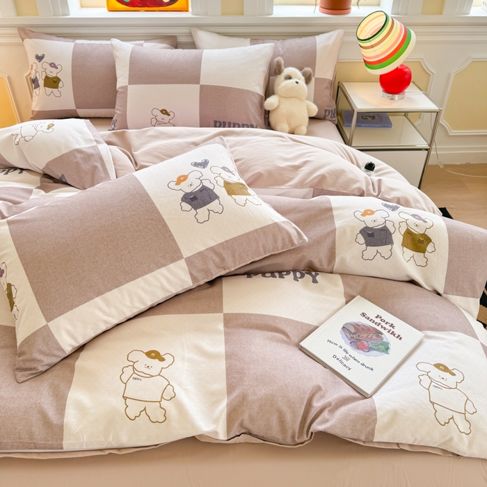 91家纺网 家纺一手货源 找家纺 千朵 2025新款全棉磨毛印花四件套 好伙伴