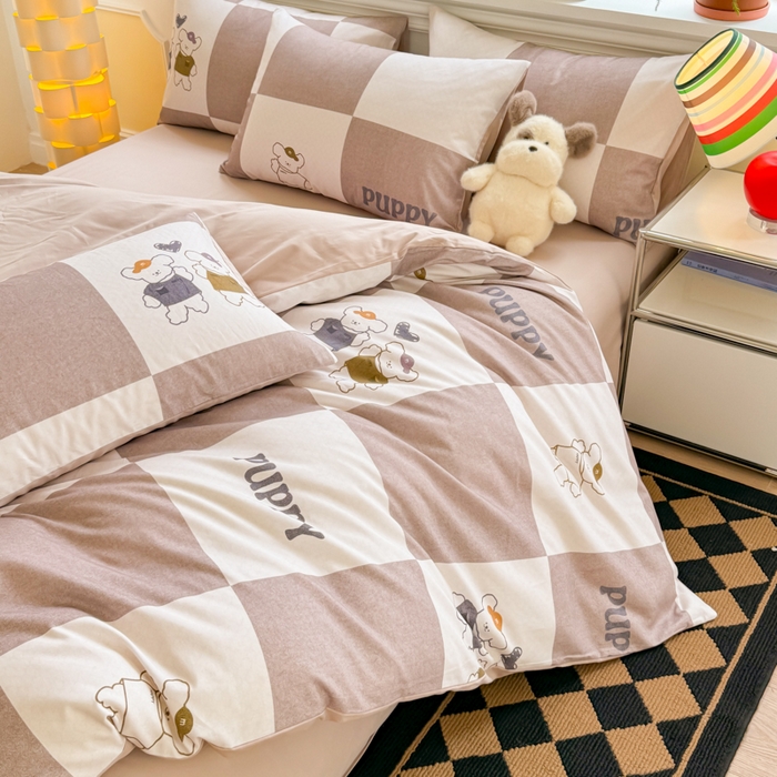 91家纺网 家纺一手货源 找家纺 千朵 2025新款全棉磨毛印花四件套 好伙伴