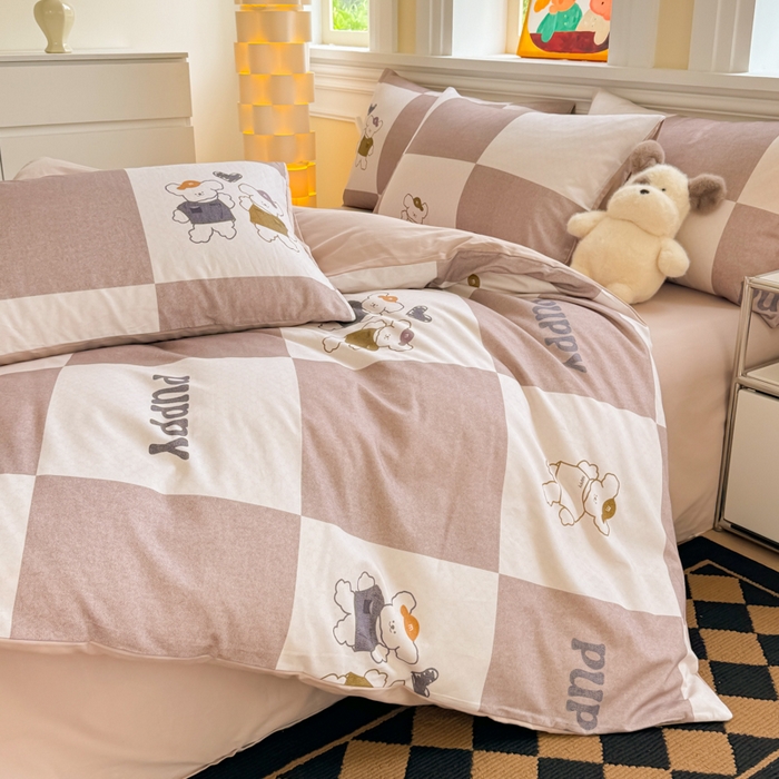 91家纺网 家纺一手货源 找家纺 千朵 2025新款全棉磨毛印花四件套 好伙伴