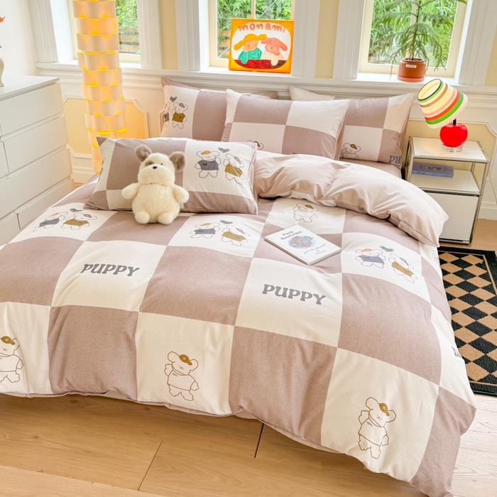 91家纺网 家纺一手货源 找家纺 千朵 2025新款全棉磨毛印花四件套 好伙伴