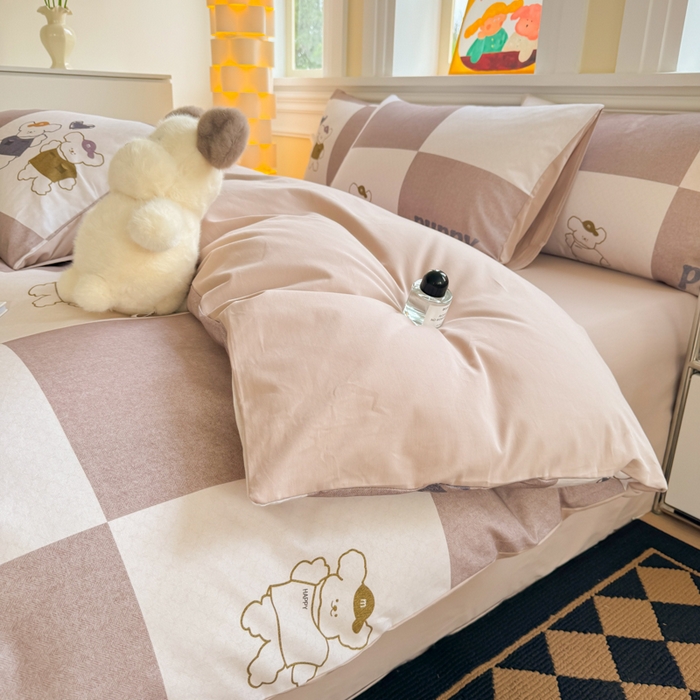 91家纺网 家纺一手货源 找家纺 千朵 2025新款全棉磨毛印花四件套 好伙伴