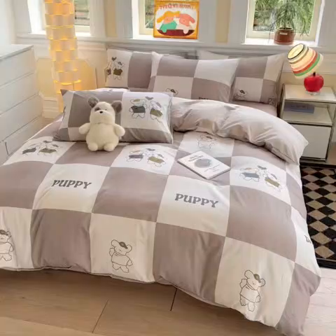 91家纺网 家纺一手货源 找家纺 千朵 2025新款全棉磨毛印花四件套 好伙伴