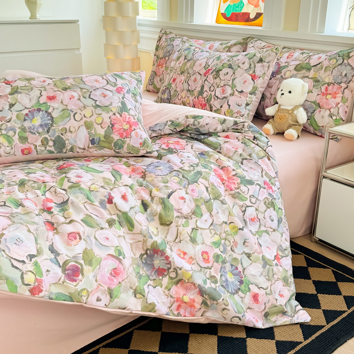 91家纺网 家纺一手货源 找家纺 千朵 2025新款全棉磨毛印花四件套 兰朵