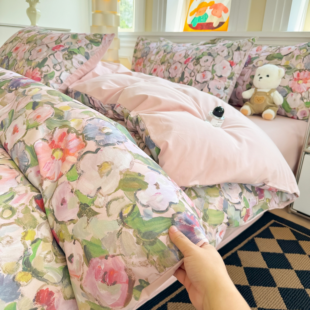 91家纺网 家纺一手货源 找家纺 千朵 2025新款全棉磨毛印花四件套 兰朵