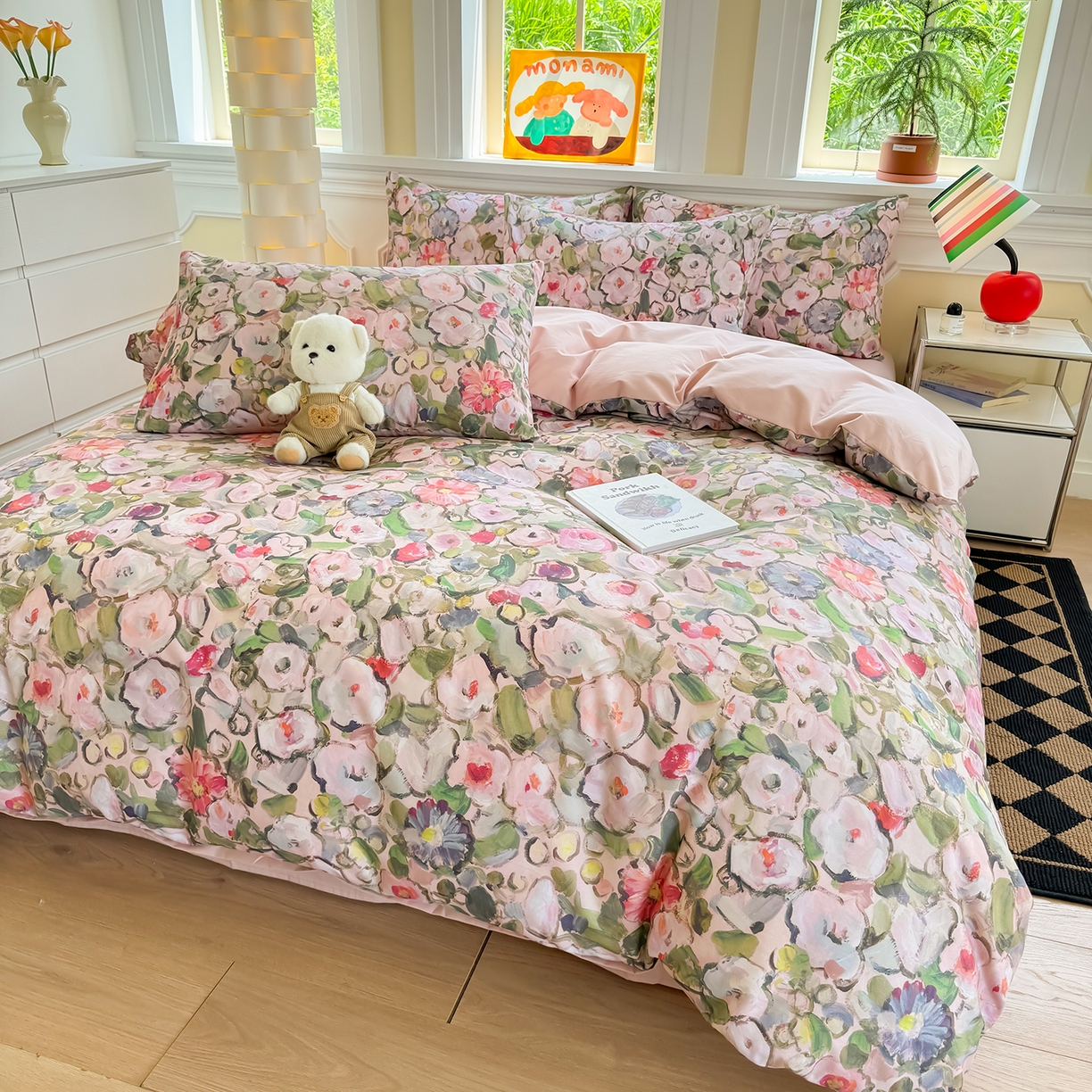 91家纺网 家纺一手货源 找家纺 千朵 2025新款全棉磨毛印花四件套 兰朵