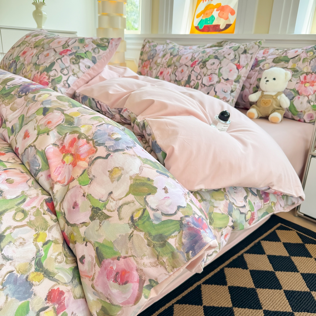 91家纺网 家纺一手货源 找家纺 千朵 2025新款全棉磨毛印花四件套 兰朵