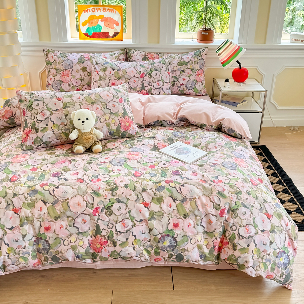 91家纺网 家纺一手货源 找家纺 千朵 2025新款全棉磨毛印花四件套 兰朵