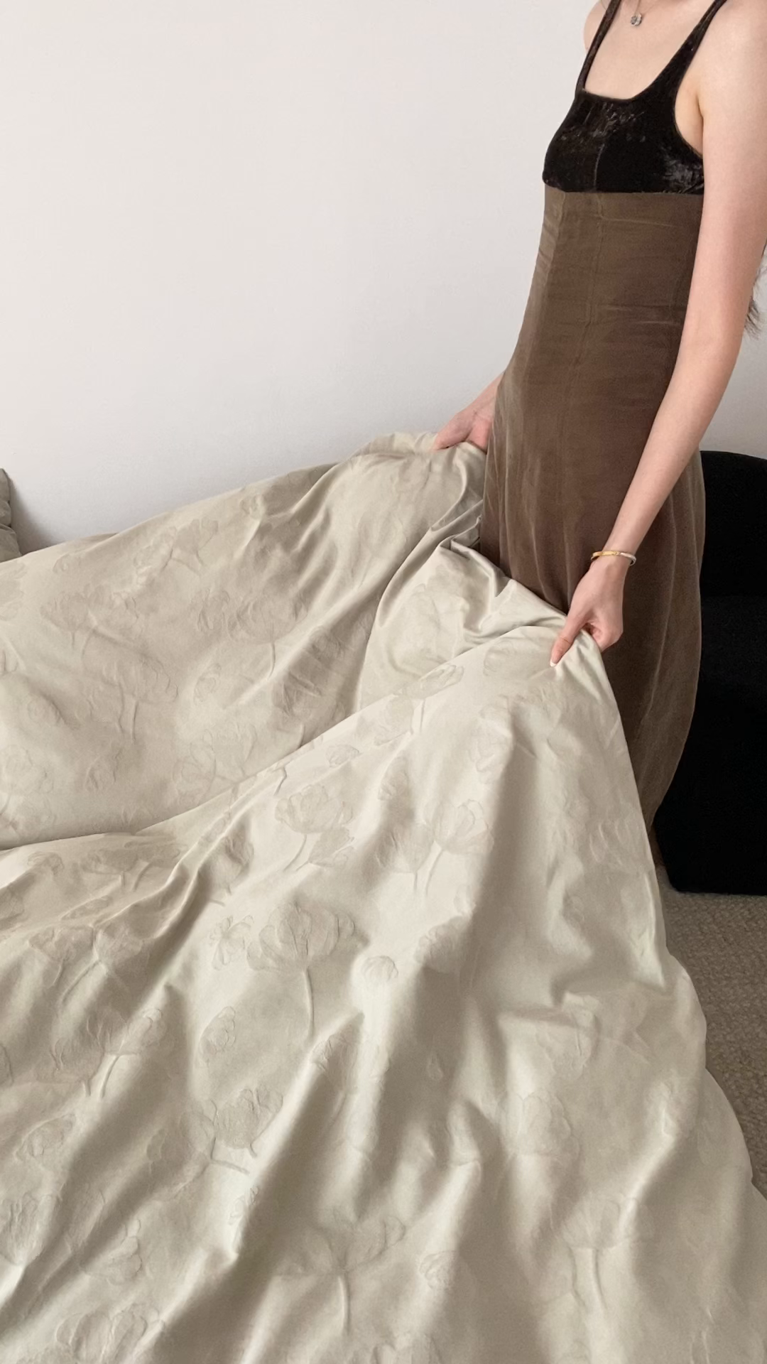 91家纺网 家纺一手货源 找家纺 玉宇阁家居 2025秋冬新品60s色织全棉磨毛大提花四件套-绑带款 绑带款-芊芊绿雪