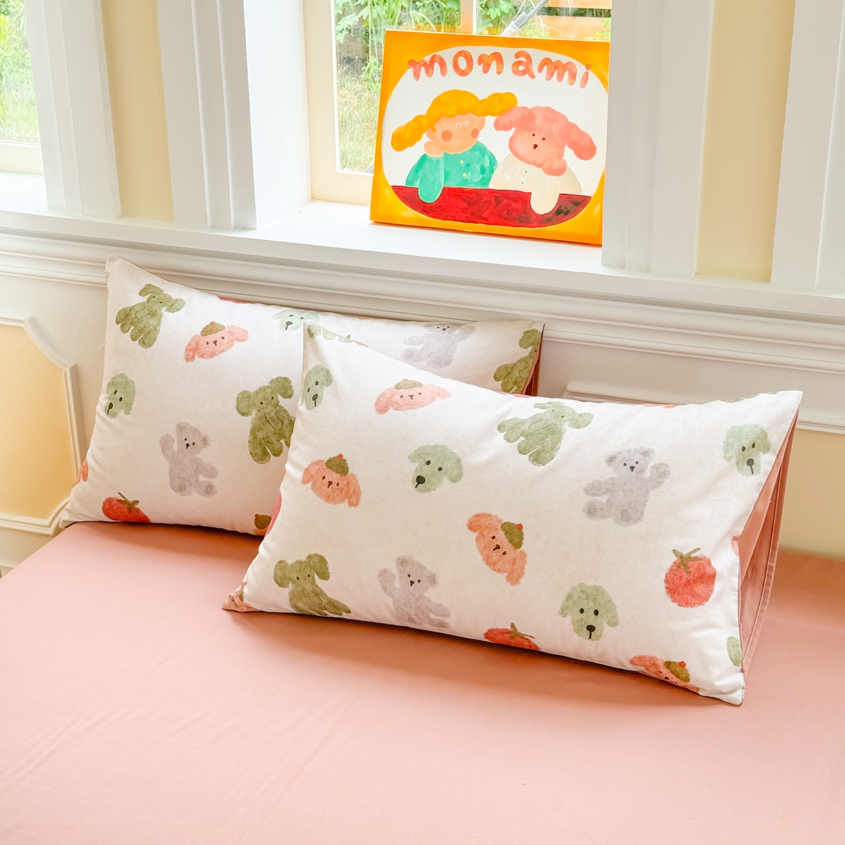 91家纺网 家纺一手货源 找家纺 千朵 2025新款全棉磨毛印花四件套 乐享米