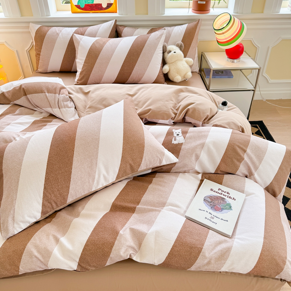 91家纺网 家纺一手货源 找家纺 千朵 2025新款全棉磨毛印花四件套 萌萌哒