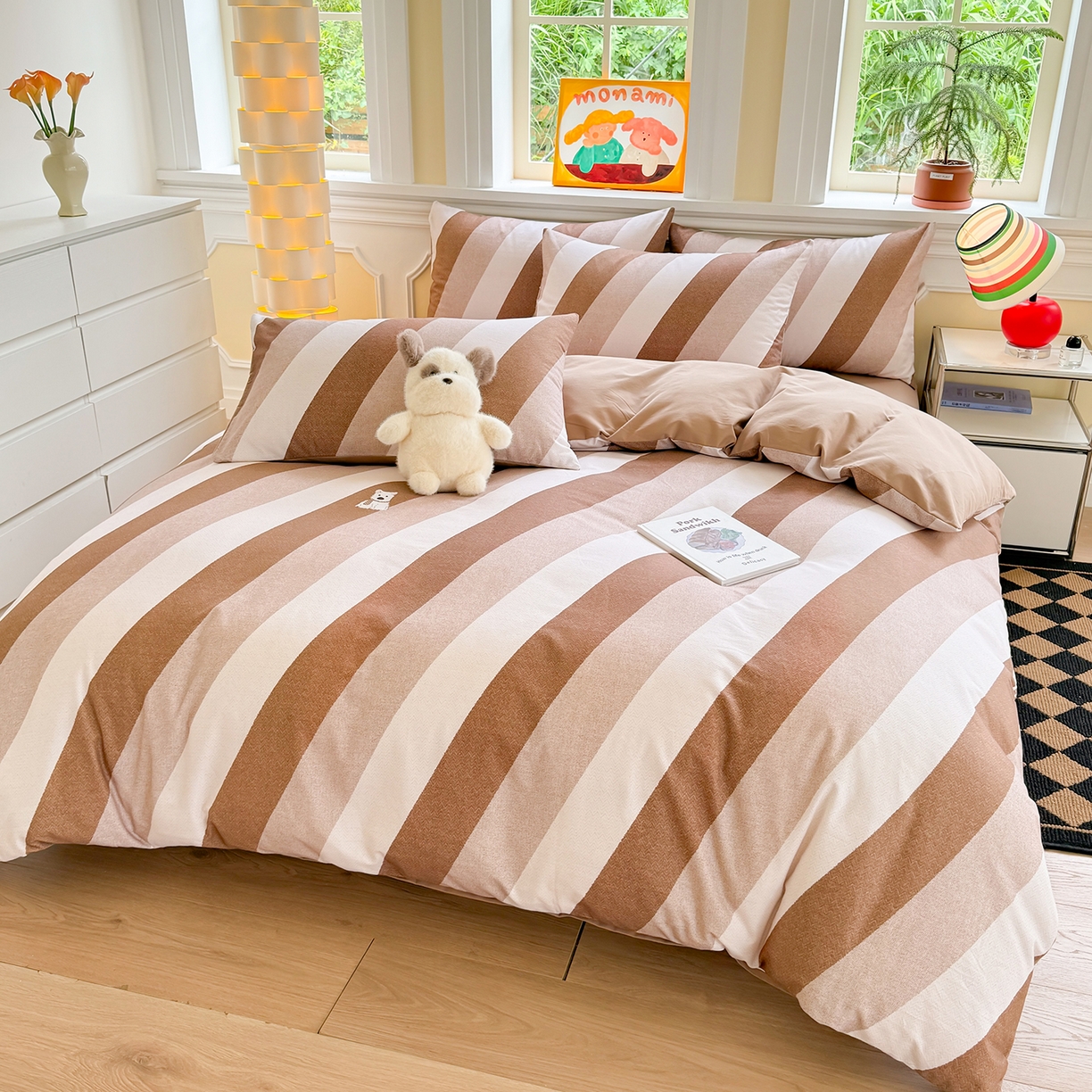 91家纺网 家纺一手货源 找家纺 千朵 2025新款全棉磨毛印花四件套 萌萌哒