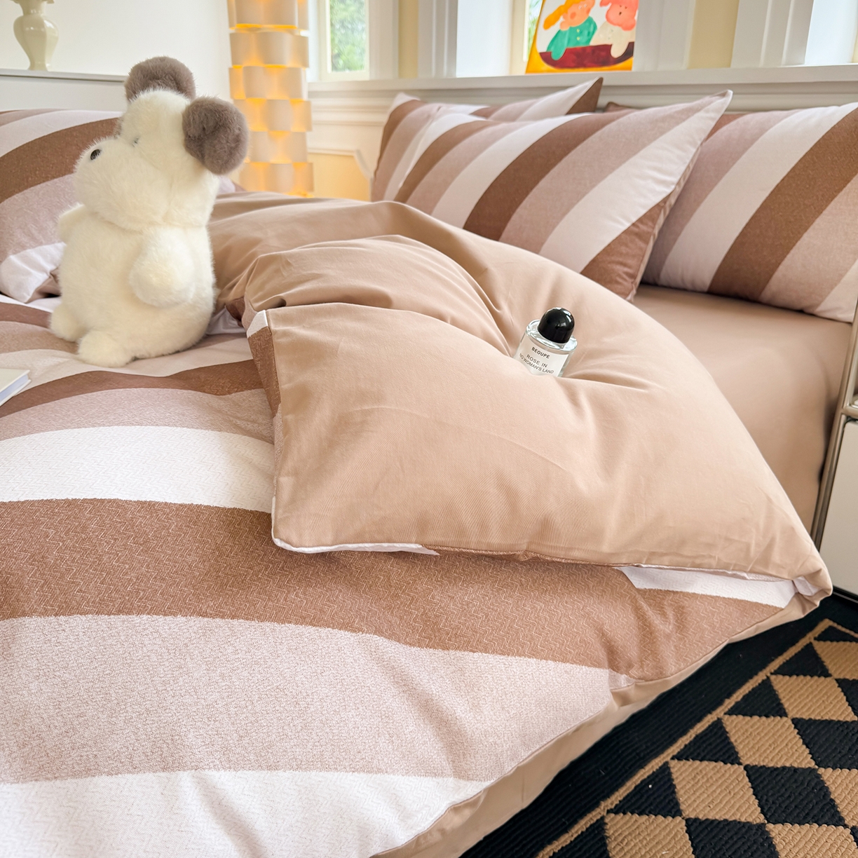 91家纺网 家纺一手货源 找家纺 千朵 2025新款全棉磨毛印花四件套 萌萌哒