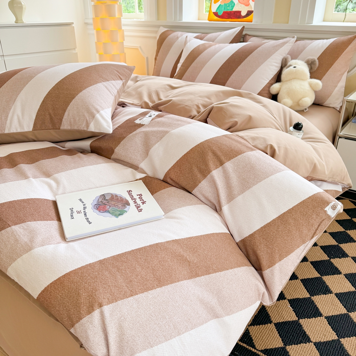 91家纺网 家纺一手货源 找家纺 千朵 2025新款全棉磨毛印花四件套 萌萌哒