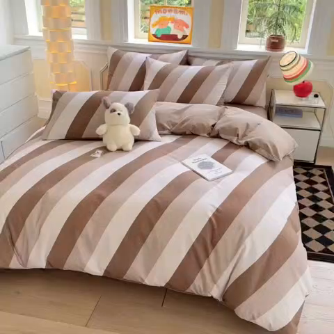 91家纺网 家纺一手货源 找家纺 千朵 2025新款全棉磨毛印花四件套 萌萌哒