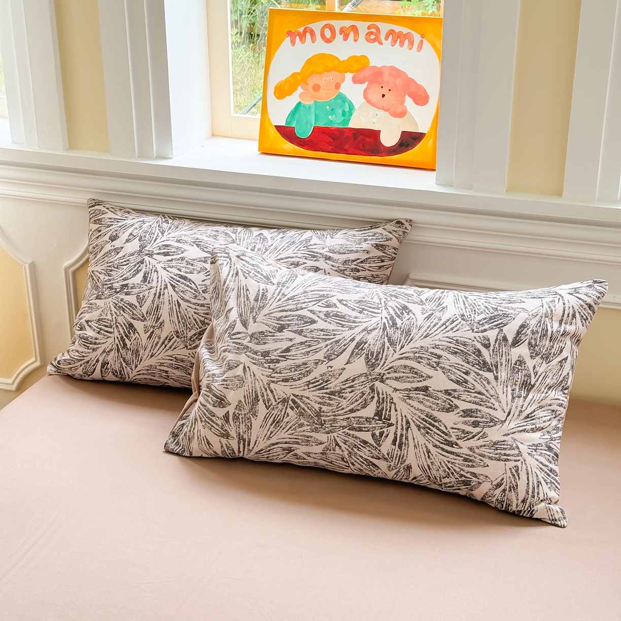 91家纺网 家纺一手货源 找家纺 千朵 2025新款全棉磨毛印花四件套 乔安米