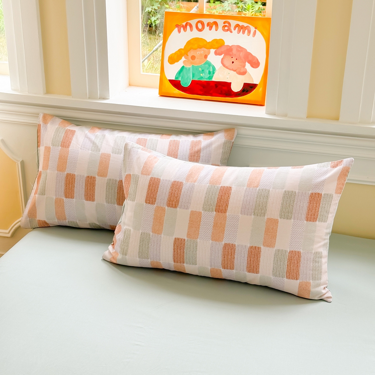 91家纺网 家纺一手货源 找家纺 千朵 2025新款全棉磨毛印花四件套 闲偶