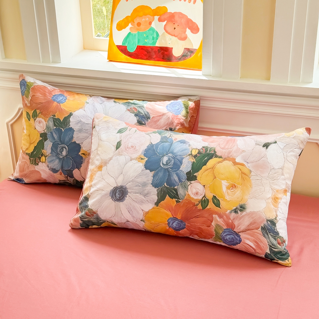 91家纺网 家纺一手货源 找家纺 千朵 2025新款全棉磨毛印花四件套 晓春集