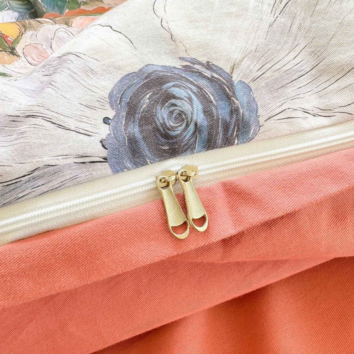 91家纺网 家纺一手货源 找家纺 千朵 2025新款全棉磨毛印花四件套 晓春集