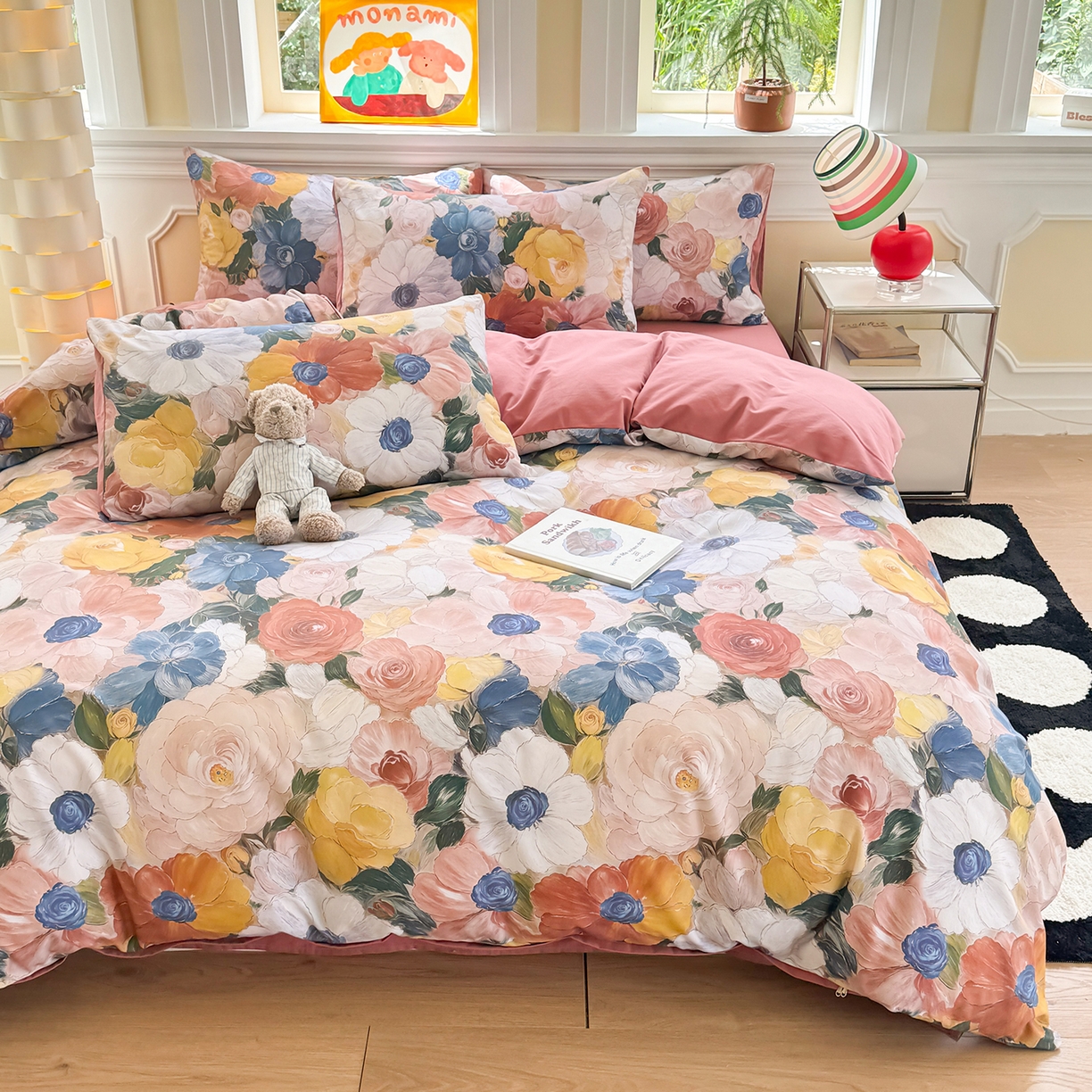 91家纺网 家纺一手货源 找家纺 千朵 2025新款全棉磨毛印花四件套 晓春集