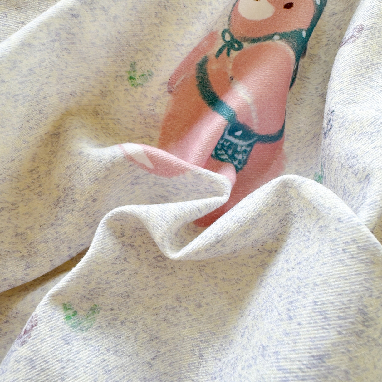 91家纺网 家纺一手货源 找家纺 千朵 2025新款全棉磨毛印花四件套 幸福熊