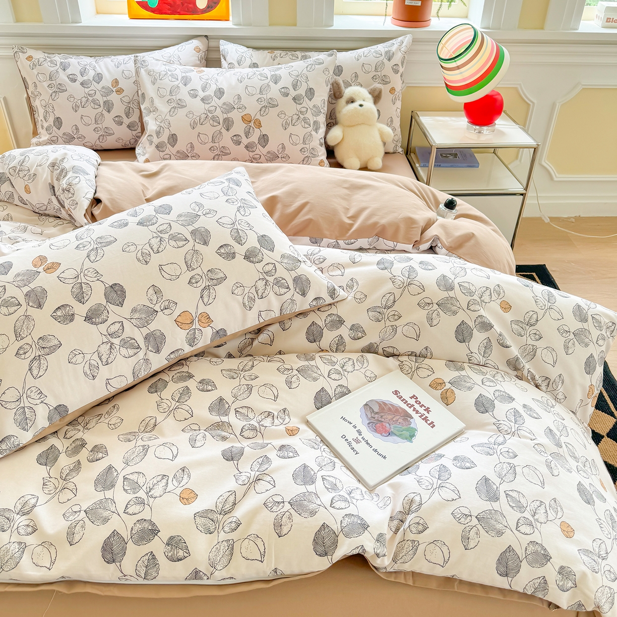 91家纺网 家纺一手货源 找家纺 千朵 2025新款全棉磨毛印花四件套 雅集